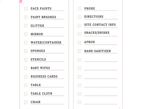 The Face Painter Packing Checklist